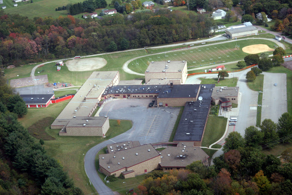 Overhead view of the entire school campus